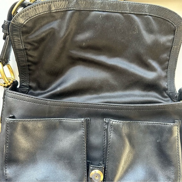 VTG Coach Y2K Soho Legacy Black Leather Brass Buckle Shoulder Bag Flap Purse Box - Picture 5 of 16